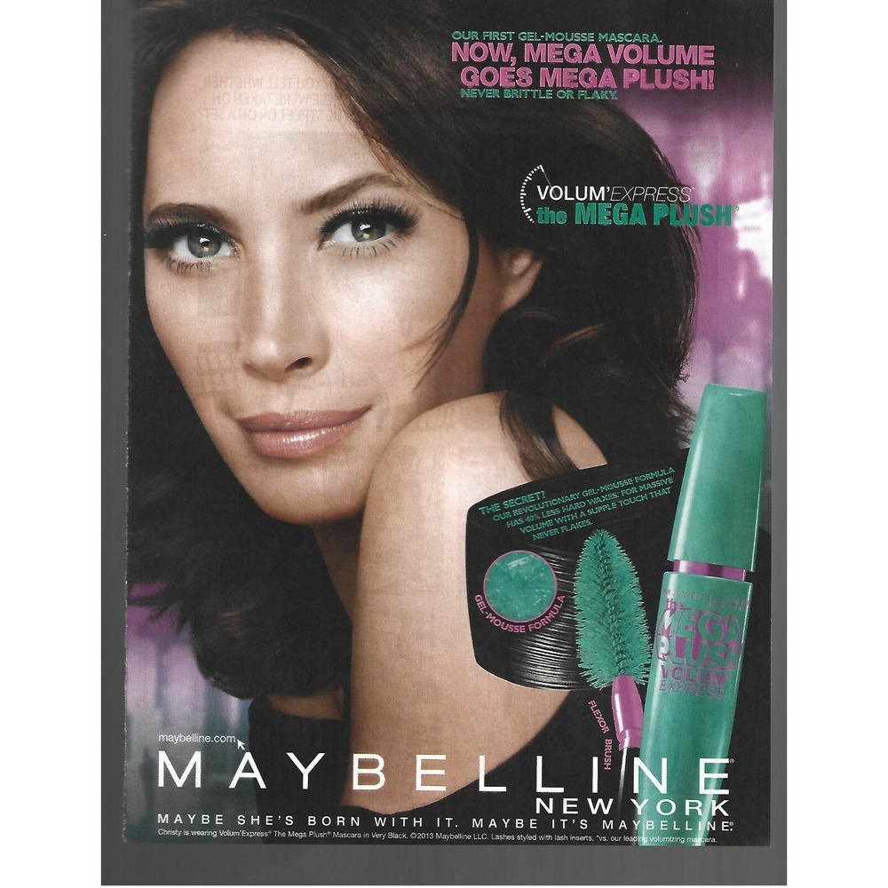 Print Ad Maybelline New York Christy Turlington Model Mascara Color 2014